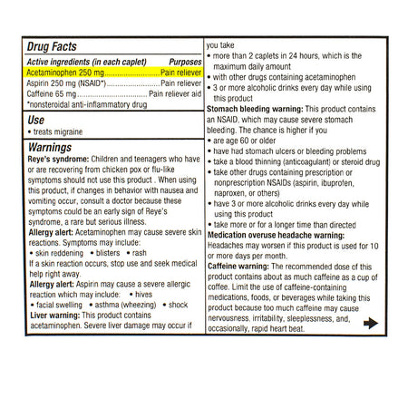 Excedrin Migraine - Card of 4