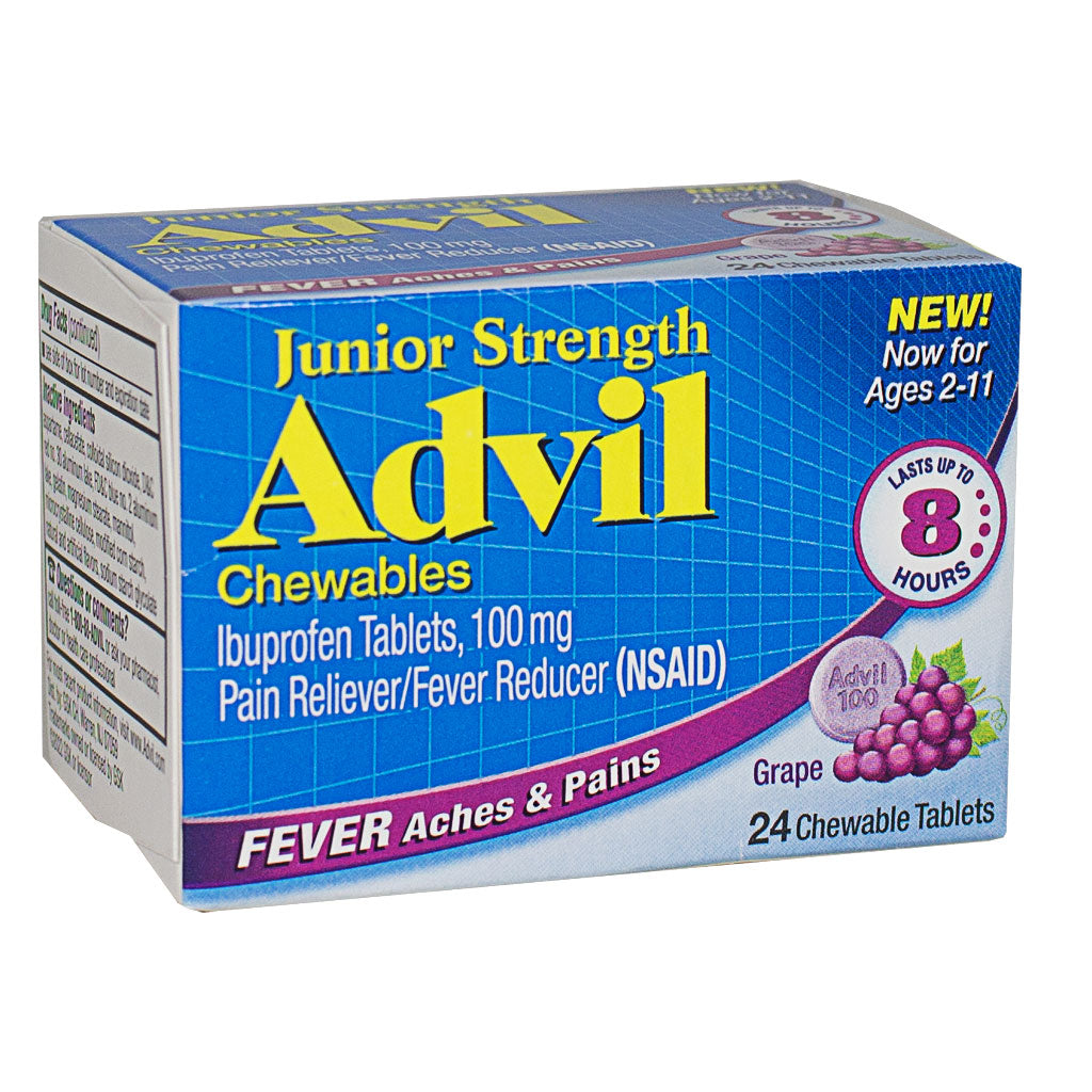 Wholesale Advil Junior Strength Ibuprofen Chewables Box of 24