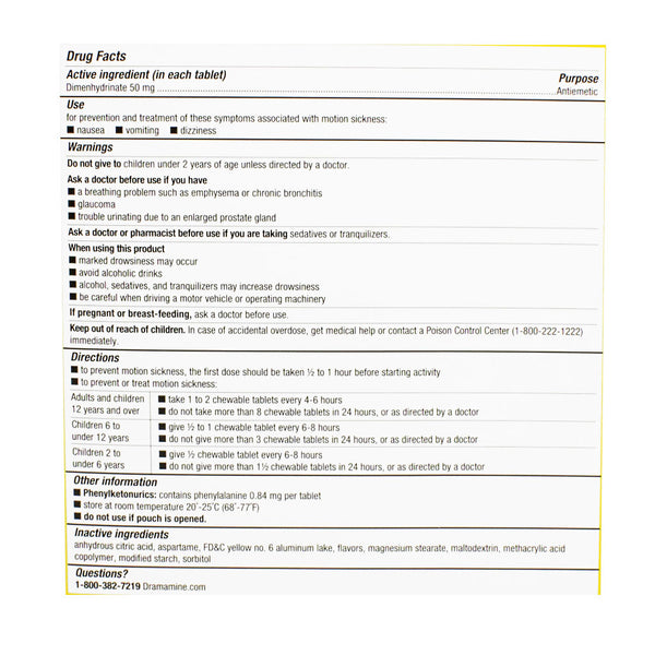 Dramamine Motion Sickness Relief Tablets - Pack of 2
