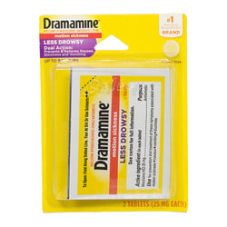 Dramamine Motion Sickness Less Drowsy Relief Tablets - Card of 2