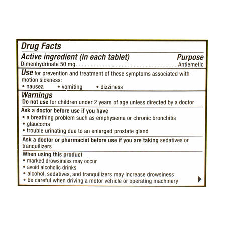 UNAVAILABLE - Dramamine Motion Sickness Relief Tablets - Box of 2