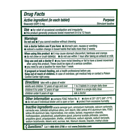 Dulcolax Simulant Laxative Tablets - Box of 10
