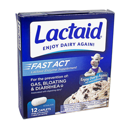 Lactaid Fast Action Caplets, 12ct