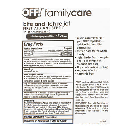 OFF Family Care First Aid Antiseptic Itch Relief Stick - 0.5 oz.