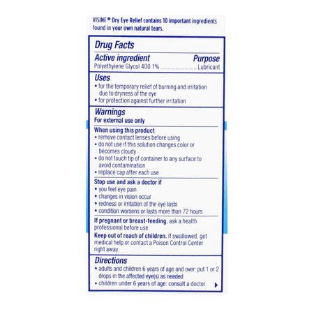 Visine Dry Eye Relief 0.5 oz, Twin Pack