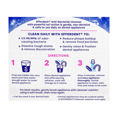 Efferdent Anti-Bacterial Denture Cleanser - Box of 44
