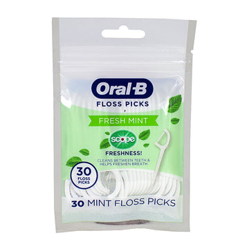 NEW Oral-B Burst of Scope Floss Fresh Mint Picks - Pack of 30
