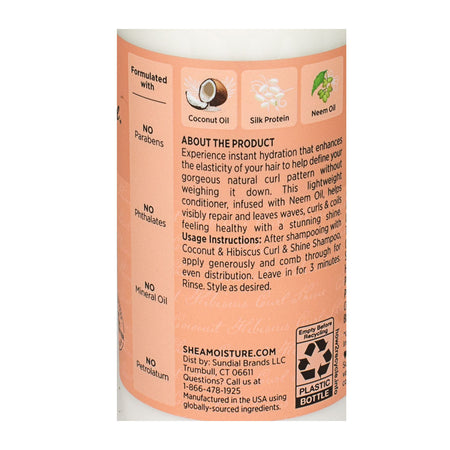 Shea Moisture Coconut Hibiscus Curl + Shine Conditioner - 3.2 oz.