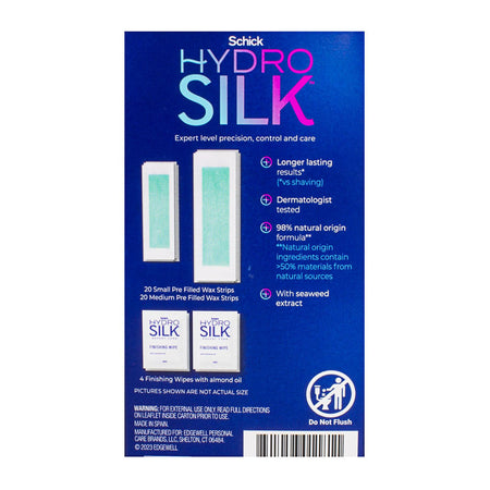 Schick Hydro Silk Targeted Detail Waxing Strips Face + Pubic - 40 ct.