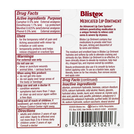 Blistex Medicated Ointment - 0.21 oz.