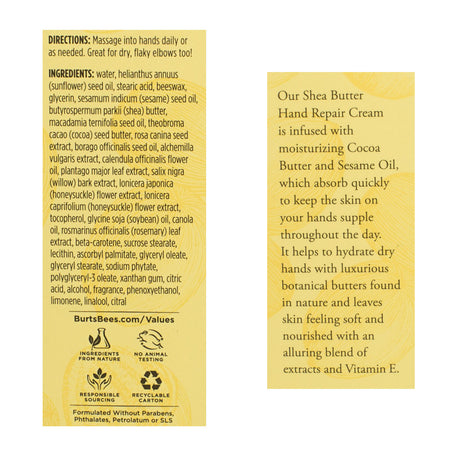 Burt's Bees Shea Butter Hand Repair Cream - 3.2 oz
