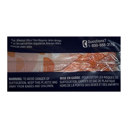 Always Ultra-Thin Overnight Pads with Wings- 6 ct