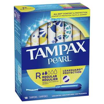 Tampax Pearl Tampons Regular Unscented - 18 ct.