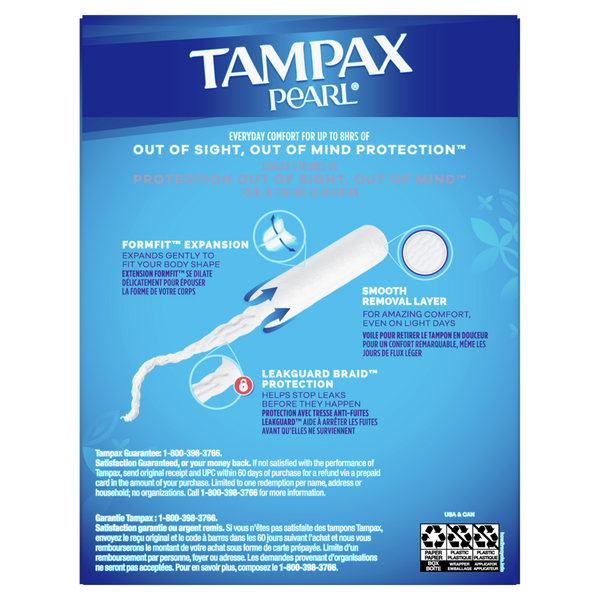 Tampax Pearl Tampons Regular Unscented - 18 ct.