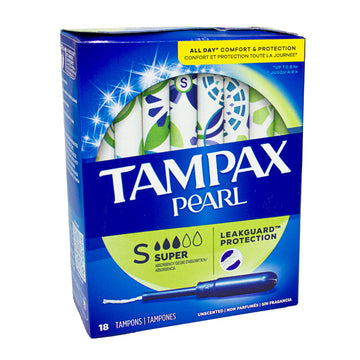 Tampax Pearl Tampons Super Unscented - 18 ct.