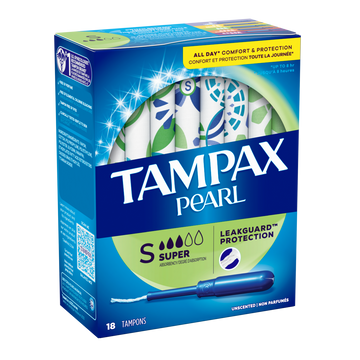 Tampax Pearl Tampons Super Unscented - 18 ct.