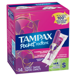 Tampax Pocket Radiant Tampons Super Unscented - 14 ct.