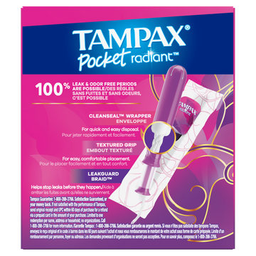 Tampax Pocket Radiant Tampons Super Unscented - 14 ct.