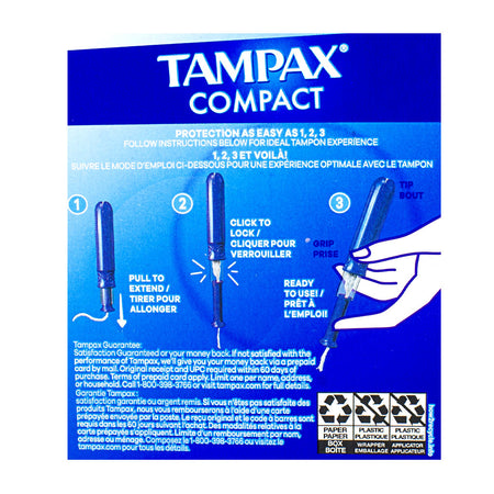 Tampax Compact Pearl Tampons Regular Unscented - 16 ct.
