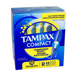 Tampax Compact Pearl Tampons Regular Unscented - 16 ct.