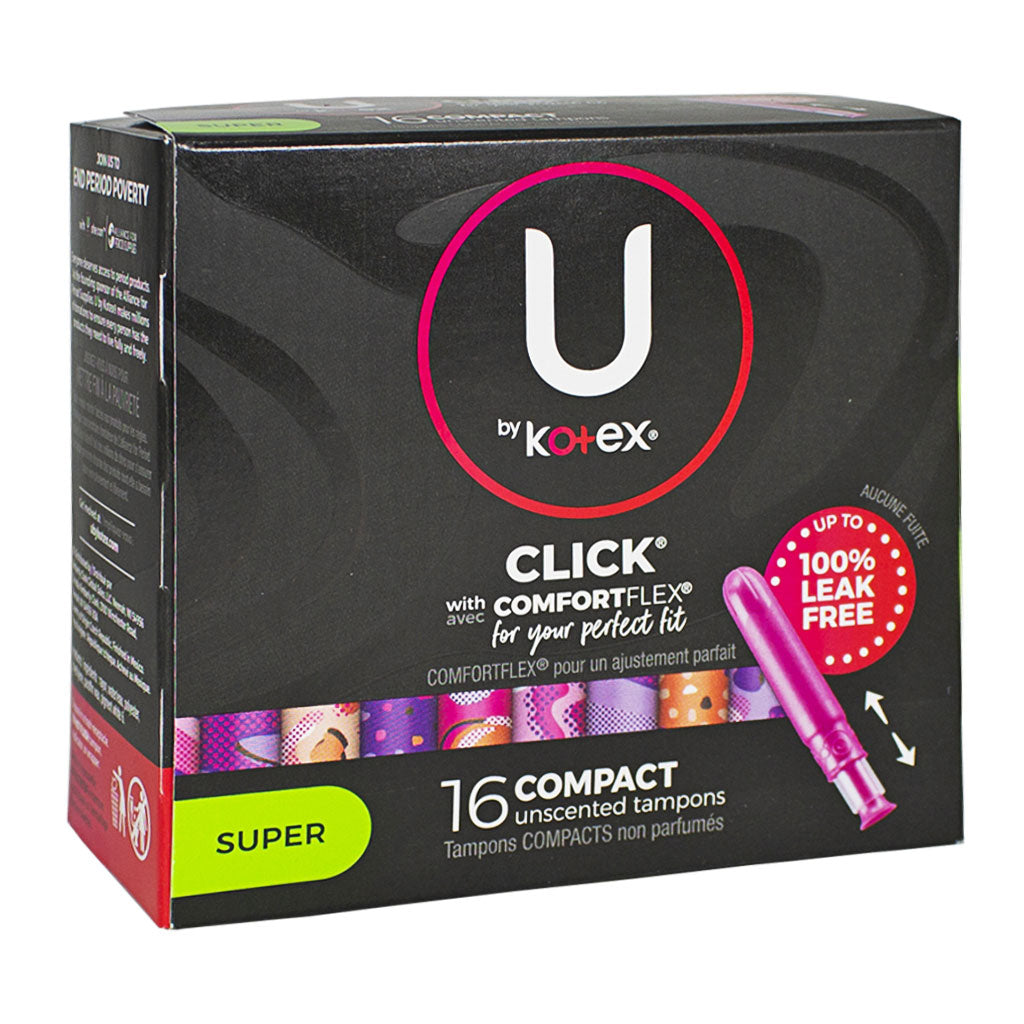 Wholesale Travel Size U By Kotex Click Compact Tampons Super Box of 16 Weiner's LTD