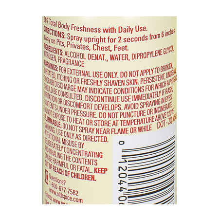 DBM - Old Spice Total Body Vanilla + Shea Aluminum Free Deodorant Body Spray - 1 oz.