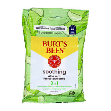 Burt's Bees Facial Cleansing Towelettes Sensitive with Aloe - Pack of 10