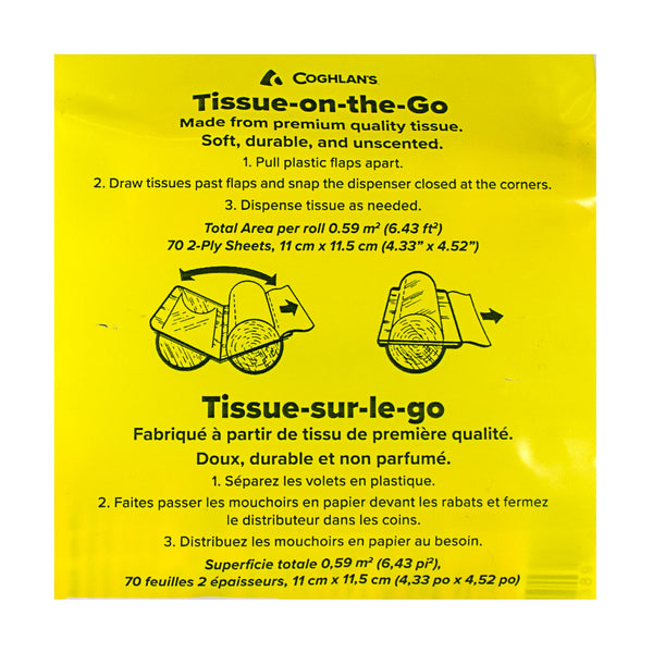 Coghlan's Tissue on the Go With Plastic Dispensers - Pack of 2