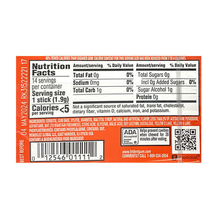 UNAVAILABLE - Trident Tropical Twist Sugar Free Gum- 14 sticks