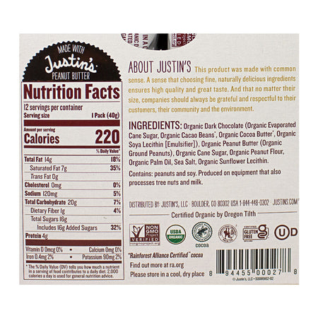Justin's Dark Chocolate Peanut Butter Cups - 1.4 oz.