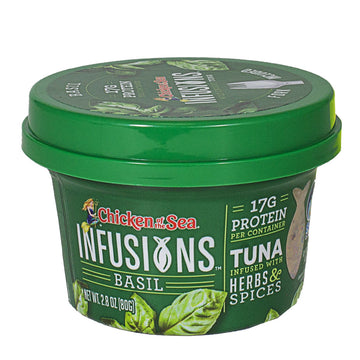 NEW Chicken of the Sea Infusions Basil Tuna w/Fork - 2.8 oz.
