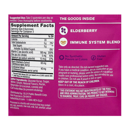 OLLY Active Immunity Berry Brave Gummies - 9 ct.