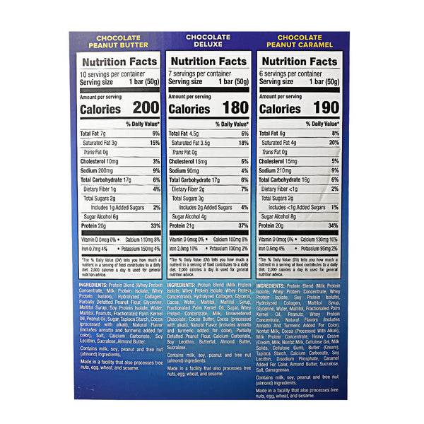 NEW - Pure Protein Bars Chocolate Variety Pack Gluten Free, High Protein, 1.76 oz.