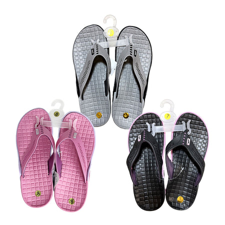 Ladies' Heavy Duty V Strap Flip Flops - Assorted Sizes & Colors