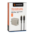 Wiresage 20 Watt Dual Wall Adapter A,C +  USBC to USBC Cable