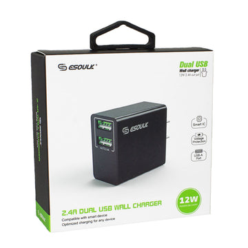 NEW Esoulk Dual USB Wall Charger - 12 W- 2.4 A