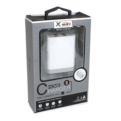 X-Max Dual USB Fast Wall Charger - 2.4 A