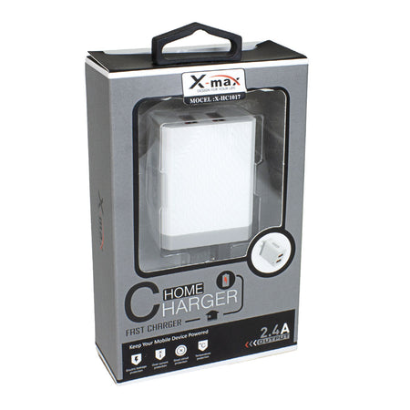 X-Max Dual USB Fast Wall Charger - 2.4 A