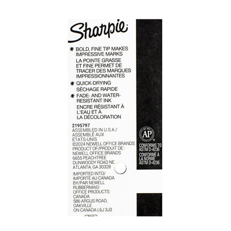 Sharpie Fine Black Marker - Card of 2