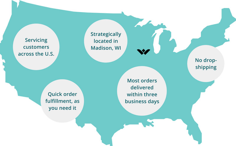 Map of the United States with text bubbles highlighting services and locations.