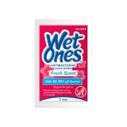 Wet Ones Antibacterial Single Wipes - Pack of 1