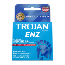 Trojan Enz Spermicidal Condoms - Box of 3