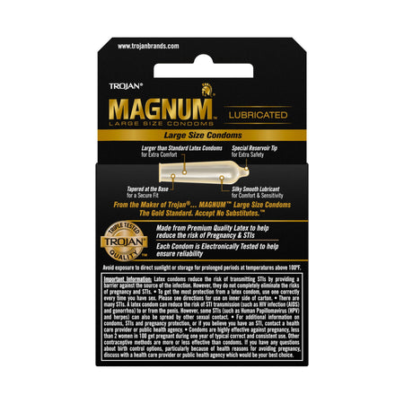 Trojan Magnum Lubricated Condoms - Box of 3