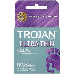 Trojan Ultra Thin Premium Lubricant - Box of 3