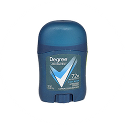 Blue stick of Degree Advanced deodorant on a white background