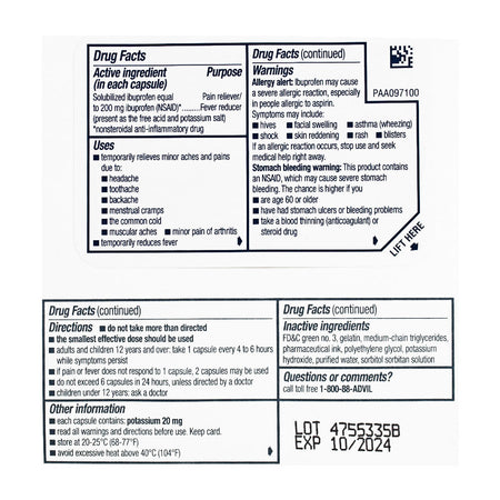 Advil Liqui-Gels Minis - Vial of 8