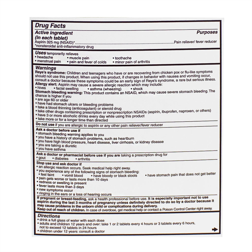 Travel Size Bayer Aspirin - Card of 4 – Weiner's LTD