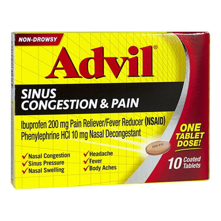 Wholesale Advil Sinus Congestion Pain Box of 10 Weiner's LTD
