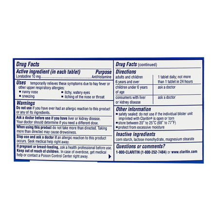 Claritin Allergy Non-Drowsy -  Box of 1