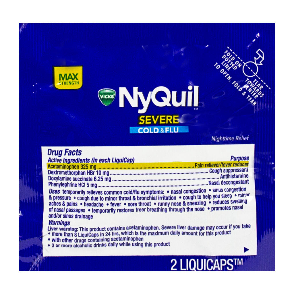 Travel Size NyQuil Cold & Flu Relief Pack of 2 Weiner's LTD